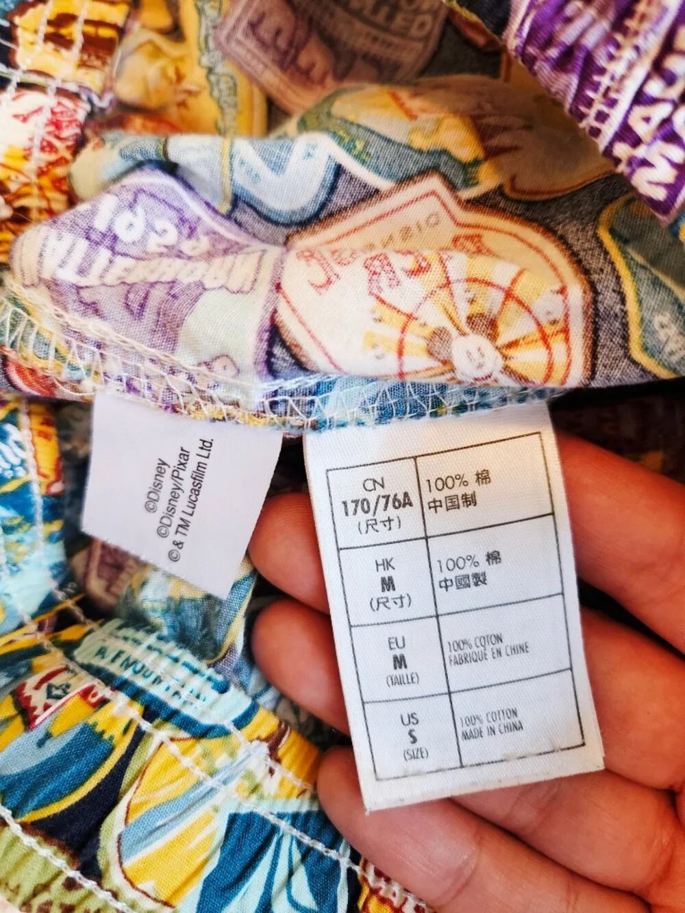 Disney Parks Ride Attractions Print Lounge Pajama Pants Cotton Unisex Women's S - Picture 6 of 6